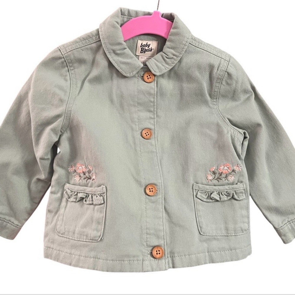 Baby B’gosh Baby Girl Sage Green Embroidered Jacket